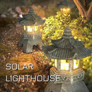 Zen Solar Pagoda Lantern Garden Statue, Indoor/Outdoor Zen Asian Decor for Landscape Balcony, Garden, Patio, Porch Yard Art Ornament by GreenHaven Gardens