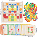 Montessori Tangram Educational, Geometric Shapes Puzzle Toys with 120Pcs Wooden Puzzle Blocks and 20Pcs Cards, Colorful Pattern Montessori Children's Educational Gifts for Kids Ages 3 and Up by TinyTreasures Baby Boutique