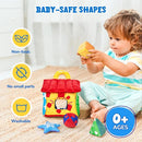 JoyCat Infant Toys 6-12 Months, Soft Sensory Toy with 4 Fabric Shapes, Baby Learning Shape Sorter for 3 4 5 6 7 8 9 10 11 12-18 Months, Baby Shower Birthday Gift Boy Girl by TinyTreasures Baby Boutique