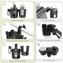KDD Stroller Cup Holder with Phone Holder, 3-in-1 Removable Bottle Holder, 360 Degrees Rotation Drink Holder for Wheelchair, Stroller, Bike, Walker, Scooter, Bicycle, Uppababy, Bugaboo, Britax by TinyTreasures Baby Boutique