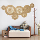 Mokof 7 Pack Boho Wall Decor Round Baskets Set (Small 7" to Largest 17") - Handwoven Large Wall Hanging Art for Bedroom, Living Room, Home Office by CozyNest Decor