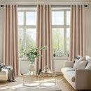MIULEE Beige Blackout Curtains for Bedroom Living Room 90 Inches Long 2 Panels, Thermal Insulated Room Darkening Drapes Solid Grommet Top Noise Reduction Light Blocking Window Treatments 40x90 Inch by TinyTreasures Baby Boutique