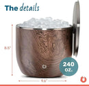 SNOWFOX XL Premium Vacuum Insulated Double Wall Stainless Steel Ice Bucket with Lid/Scoop, Bar Accessories, Large Elegant Party Bucket, Chill Several Bottles, Beautiful Entertaining, 7L, Dark Walnut by CozyNest Decor