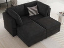 Bellfin Modular Sectional Sleeper Sofa Convertible Sofas with Storage Ottomans Small Sectional Couches for Living Room. Black Couch by CozyNest Decor
