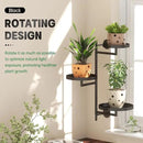WIndow Rotating Plant Stand Shelf Indoor Black Metal Floating Shelves 3-Tier Wall Mount Plant Holders for Living Room Wall Planter Modern Home Decor for Gardening by GreenHaven Gardens