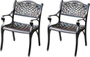 Outdoor Dining Chair Cast Aluminum Patio Chairs Set of 2 All-Weather Patio Dining Chair with Adjustable Feet for Backyard Garden (Die-Casting C Chair) by GreenHaven Gardens