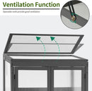 MCombo Wooden Cold Frame Greenhouse, Raised Flower Planter Shelf Protection for Outdoor Indoor Use, 0760 (Dark Grey) by GreenHaven Gardens