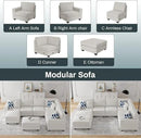 L Lengend Vansen Modular Sectional Sofa U Shaped Couch with Ottoman Modern Reversible Corner Sectional Couch for Living Room (Cream, U Shaped Sofa-3) by CozyNest Decor