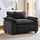 URRED Modular Sectional Sofa Comfy Cloud Couch, Modern Chenille Sofa Sleeper Deep Seat Couches with Ottoman/Pillows for Living Room (Black, 53'') by CozyNest Decor