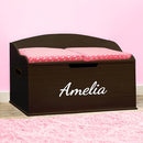 DIBSIES Personalized Creative Wonders Toy Box, Signature Series for Girls, 30 x 19.25 x 18 inches, Soft-Close Lid (Espresso) by TinyTreasures Baby Boutique