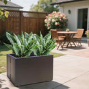 Metal Planter Box Rectangular Block-No Installation Required Galvanized Steel Long Box Planter Modern Outdoor Planters All-Weather Use with Drainage Holes for Patio/Porch,16 ×12×12IN by CozyNest Decor
