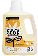 Molly's Suds Liquid Laundry Detergent | Clean Laundry Detergent Soap for Sensitive Skin | 2x Concentrated, High Efficiency (HE) (Citrus Grove - 200 Loads) by CozyNest Decor