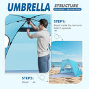 Elegear Beach Tent with Canopy, 1-Second Setup Pop Up Sun Shelter Shade, UPF 50+ UV Protection Silver-Coated Lightweight Portable Beach Cabana by TinyTreasures Baby Boutique