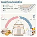 Mancro Breastmilk Cooler Bag with Ice Pack, Double Layer Insulated Baby Bottles Bag Fits 6 Bottles Up to 9 Ounces, Portable Breast Pump Cooler Travel Bag for Daycare and Nursing Moms, Beige by TinyTreasures Baby Boutique
