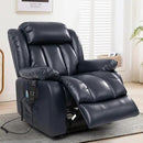 MAEVIS Power Recliner Chair, Lay Flat Sleeping Lift Chairs Recliner for Elderly with Heat and Massage,Comfy Real Breathable Leather Recliners with Dual OKIN Motor for Living Room (Blue) by CozyNest Decor