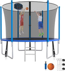SKYUP Tranpoline 1500LBS 16 15 14 12 10 8 FT Tranpoline for 7-10 Kids and Adults, Windproof Outdoor Tranpoline with Enclosure Net, Basketball Hoop, Easy to Install & Last Long - ASTM Approved by TinyTreasures Baby Boutique