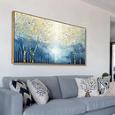 amatop Large Framed Abstract Canvas Wall Art Navy Blue Art Print Modern Nature Tree of Life Artwork Birch Contemporary Landscape Picture for Office Living Room Bedroom Hallway Home Decor 48x24 Inch by CozyNest Decor