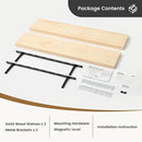 Fun Memories 36 Inch Floating Shelves for Wall, Deep Rustic Solid Pine Wood Wall Shelves for Storage - Farmhouse Wall Mounted with Heavy-Duty Metal Bracket, 36" W x 8" D, Set of 2,Unfinished by CozyNest Decor