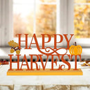 COCHIE Metal Happy Harvest Sign, Orange Fall Decorations for Home, Office, Shelf, Mantel, Indoor, Autumn Pumpkin Decoration, Hello Fall Leave Decor (Harvest) by CozyNest Decor