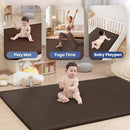 Baby Play Mat for Floor,1.3" Thick Memory foam Tummy Time Mat,Water Repellent Soft Velvet Nursery Rug,Extra Large Non Slip for Crawling,Toddlers,Infants,kids,Tatami Style for Living Room(Dark Brown) by TinyTreasures Baby Boutique