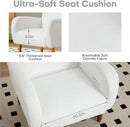 Chenille Fabric Accent Chairs Set of 2, Upholstered Armchair with Solid Wood Legs, Modern Living Room Accent Chair, Comfy Single Sofa Reading Club Chair for Bedroom Reception Lounge, White by CozyNest Decor