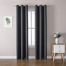 ChrisDowa Grommet Blackout Curtains for Bedroom and Living Room - 2 Panels Set Thermal Insulated Room Darkening Curtains (Dark Grey, 42W x 84L) by CozyNest Decor