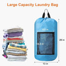 Femuar Laundry Bag Backpack Durable Laundry Bag with Shoulder Straps and Mesh Pockets Portable Laundry Dirty Clothes Hamper Bag for College Dorm (Blue) by CozyNest Decor