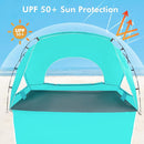Beach Tent, Portable Sun Shelter for 2/3/4/6-8 Person with UPF 50+ UV Protection, Easy Setup Waterproof Beach Shade Canopy Cabana for Family Outdoor and Picnics, Fishing with Carrying Bag by TinyTreasures Baby Boutique