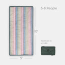 Little Unicorn 5'x10' XL Outdoor Family Picnic & Beach Blanket | Durable & Water-Resistant Fabric | Compact Fold & Easily Wipes Clean | Zipper Pocket (Chroma Rugby Stripe) by TinyTreasures Baby Boutique