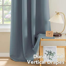 H.VERSAILTEX Soft and Smooth Blackout Window Curtain Panel,8 Grommets Drapes (Set of 2 Panels,52 by 63 - Inch,Stone Blue) by CozyNest Decor