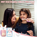 Kids U Shaped Electric Toothbrush for Age 2-12, Rechargeable Toddler Toothbrush with Smart Timer & 3 Clean Modes, Dinosaur Design, IPX7 Waterproof, 3 Brush Heads & 360°Cleaning by TinyTreasures Baby Boutique