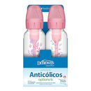 Dr. Brown's Natural Flow Anti-Colic Options+ Narrow Baby Bottle, Pink Floral, 8 oz/250 mL, with Level 1 Slow Flow Nipples, 0m+, 4 Pack by TinyTreasures Baby Boutique