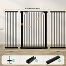 40.5" Extra Tall Baby Gate for Stairs, 60.3"-62.9" Extra Wide Pet Gates, Dog Gates Puppy Barrier Indoor, No Drill Tension Safety Gate Auto Close for Stairs Walk Thru Kid or Pet Black by TinyTreasures Baby Boutique