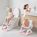 SKYROKU Potty Training Seat for Toddlers – 2-in-1 Adjustable Potty Ladder with Step Stool, Anti-Slip Cushion, Splash Guard & Extra-Wide Pedals, Supports 200+ lbs, Ideal for Boys & Girls (Pink) by TinyTreasures Baby Boutique