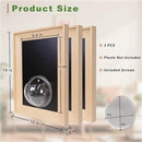 Natural Wooden Frame Wall Hanging Planter for Hydroponic Plants, 12'' x16''inch Wall Vase with Round Acrylic Propagation Station，Bathroom, Office, or Living Room Décor, Set of 3 by CozyNest Decor