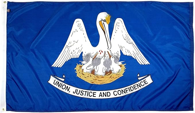 FlagSource Louisiana Nylon State Flag, Made in USA, 5x8'