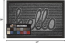 GORILLA GRIP 100% Waterproof All-Season WeatherMax Doormat, 47x35, US Designed Natural Rubber, Stain and Fade Resistant, Low Profile Indoor Outdoor Door Mats, Easy Clean Patio Mat, Charcoal Hello by CozyNest Decor