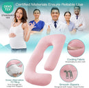 Sasttie Pregnancy Pillows for Sleeping, Jumbo U Shaped Cooling Full Body Pillow with Removable Cover, Pregnant Women Must Haves, Maternity Essential, Light Pink by TinyTreasures Baby Boutique