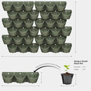 Worth Garden Upgraded 12 Sets (36-Pocket) Self Watering Stackable Vertical Planters - Wall Mounted Plastic Plant Grow Pots fr Strawberries Flowers Herbs - Indoor Outdoor Green Wall Decoration (Green) by CozyNest Decor