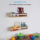 Nursery Floating Book Shelves for Kids Room, Kitchen Spice Rack, or Rustic Wall Mounted Shelves for Farmhouse Bathroom Decor (Natural Wood),Set of 2 by TinyTreasures Baby Boutique