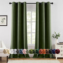 MIULEE Olive Green Blackout Curtains for Bedroom Living Room 96 Inches Long 2 Panels, Thermal Insulated Room Darkening Drapes Solid Grommet Top Noise Reducing Dark Green Window Treatments 40x96 Inch by TinyTreasures Baby Boutique