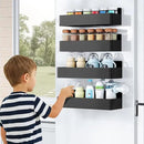 Magnetic Spice Rack for Refrigerator, Kitchen Organizer and Storage Shelf, Black (2 Pack)… by CozyNest Decor