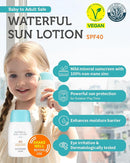 Baby Kids Waterful Sun Lotion SPF 40 & Mild Soothing Gel - Zinc Oxide Mineral Sunscreen & After Sun Relief - Korean Skincare for Sensitive Skin - Vegan Hypoallergenic, 2.82oz & 5.07oz by TinyTreasures Baby Boutique