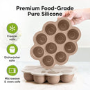 KeaBabies Silicone Food Freezer Trays with Lid, 2oz x 10 Pods Baby Food Storage Containers, Easy Puree Meal Prep, Breast Milk Silicone Freezer Molds, Dishwasher, Microwave Safe,BPA-Free(Chai Latte) by TinyTreasures Baby Boutique