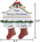 Personalized Christmas Ornaments 2025 Family of 2/3/4/5/6/7/8 Custom Christmas Stocking Ornament with Names Customized Ornaments for Xmas Tree,Family of 2 by TinyTreasures Baby Boutique