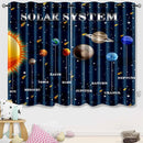 Outer Space Curtains for Boys - 2Pcs 82" x 63" Solar System Print Curtain Panels for Boys Bedroom Planets Galaxy 95% Blackout Grommet Top Window Drapes for Living Room by TinyTreasures Baby Boutique