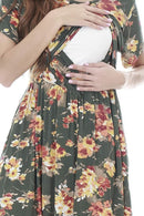 Smallshow Women's Maternity Nursing Dresses Split Long Dress for Breastfeeding by TinyTreasures Baby Boutique