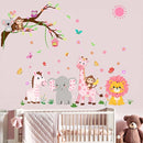 Animals Wall Decals for Girls Kids: Peel and Stick Elephant Giraffe Lion Monkey Wall Stickers - Baby Nursery Boys Room Girls Bedroom - Children Supplies Ages 1-12 Years Wall Decor Art by TinyTreasures Baby Boutique