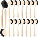 16 Pack Dish Brush with Handle Dish Scrubber Brush with Built-in Scraper Kitchen Scrub with Stiff Bristles Long Scrubber for Home Restaurant Pot Sink Washing Cleaning Supplies, Beige by CozyNest Decor