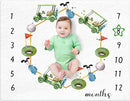 Golf Print Baby Monthly Milestone Blanket Newborn Baby Boy Green Gender Neutral Newborn and Nursery Essentials Personalized Ideas for Nursery Decor (Green, Golf) by TinyTreasures Baby Boutique